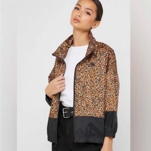 Nike Brown and Black Leopard Bomber Jacket